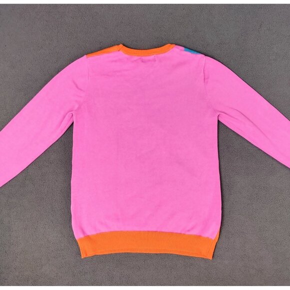 NWOT Oxknit Womens Psychedelic Cat Sweater Sz (L) Colorful Mod Long Sleeve Retro - Picture 7 of 7